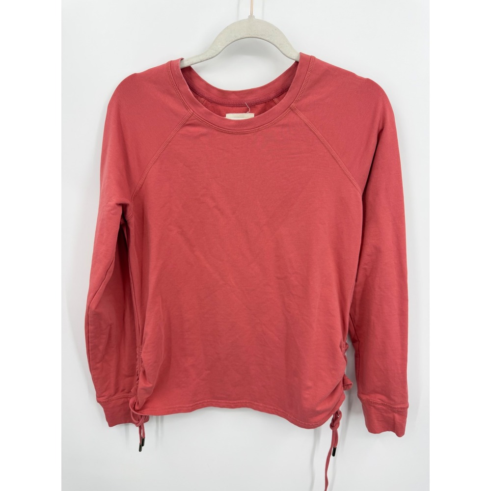 Pact Sweatshirt Womens Large Rose Cinched Side Drawstring Raglan Pullover